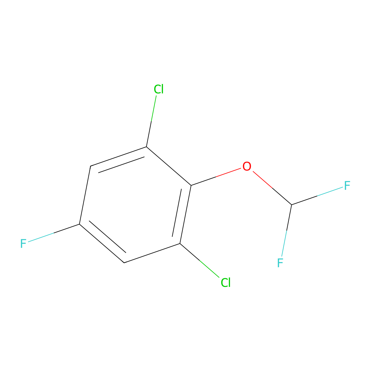 1,3-Dichloro-2-(difluoromethoxy)-5-fluoro-benzene molecular structure, CAS 1417567-25-9