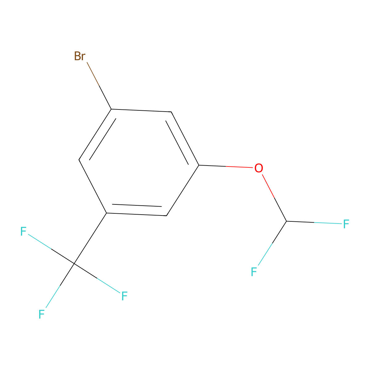 1-Bromo-3-(difluoromethoxy)-5-(trifluoromethyl)benzene molecular structure, CAS 1417567-27-1