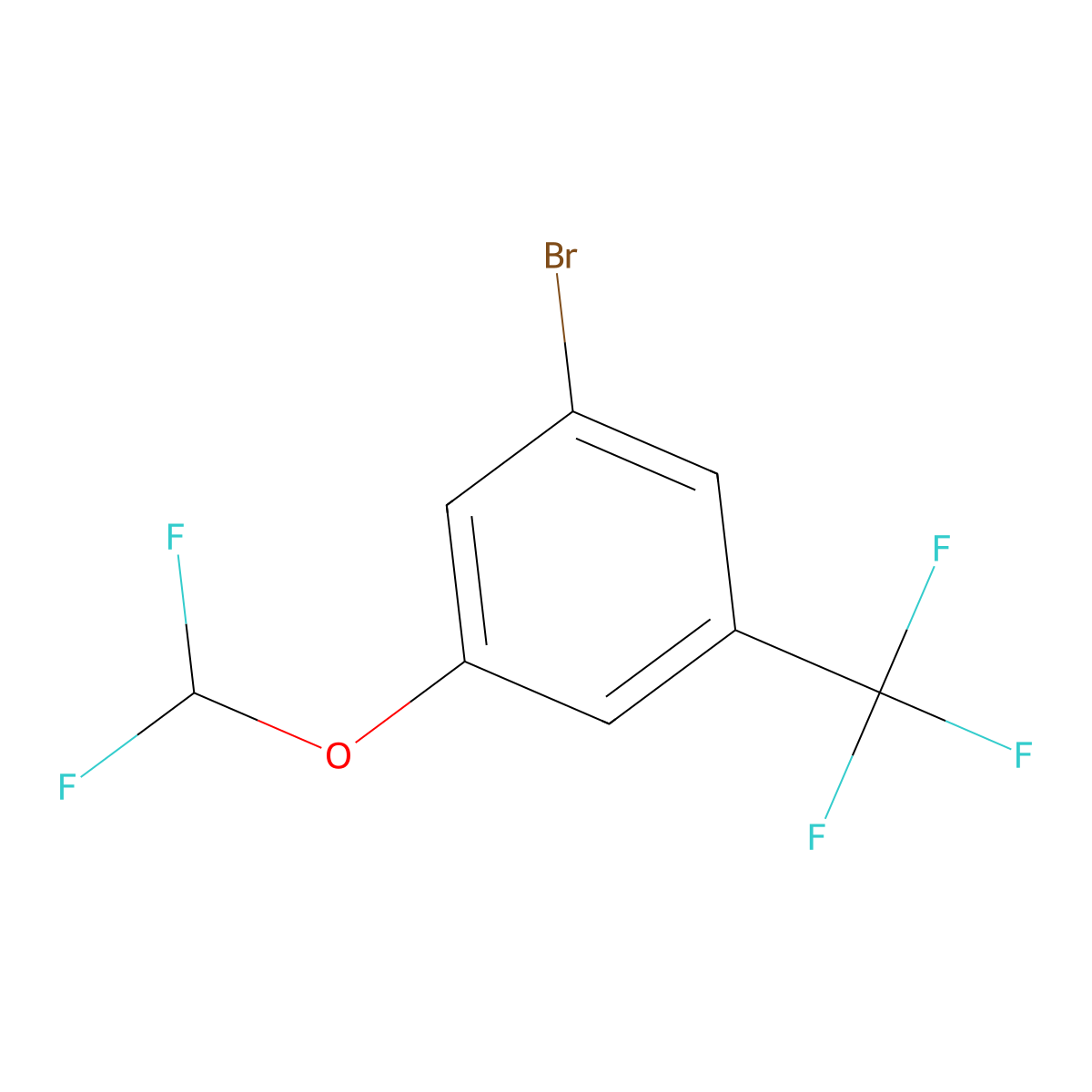 1-Bromo-3-(difluoromethoxy)-5-(trifluoromethyl)benzene molecular structure, CAS 1417567-27-1