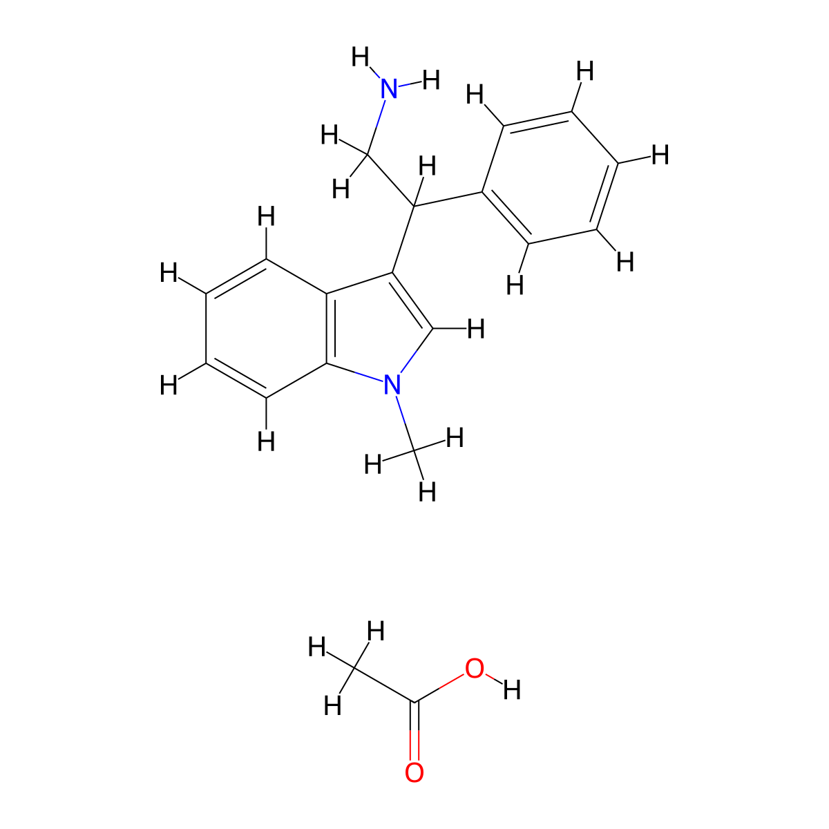 [2-(1-Methyl-1H-indol-3-yl)-2-phenylethyl]amine acetate molecular structure, CAS 1417567-39-5