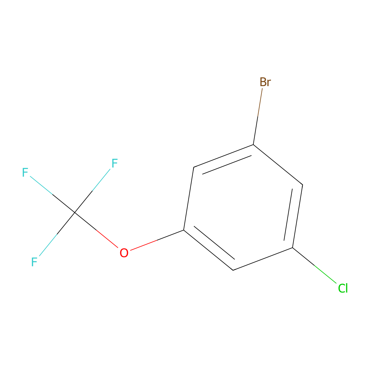 3-Bromo-5-chloro-1-(trifluoromethoxy)benzene molecular structure, CAS 1417567-41-9
