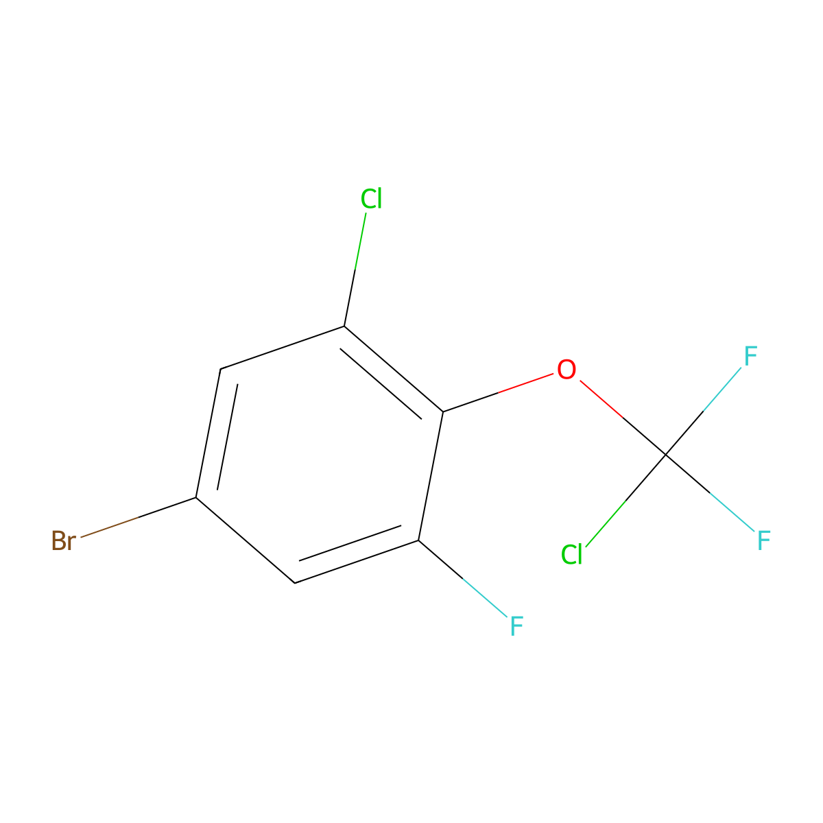 5-Bromo-1-chloro-2-(chlorodifluoromethoxy)-3-fluorobenzene molecular structure, CAS 1417567-50-0