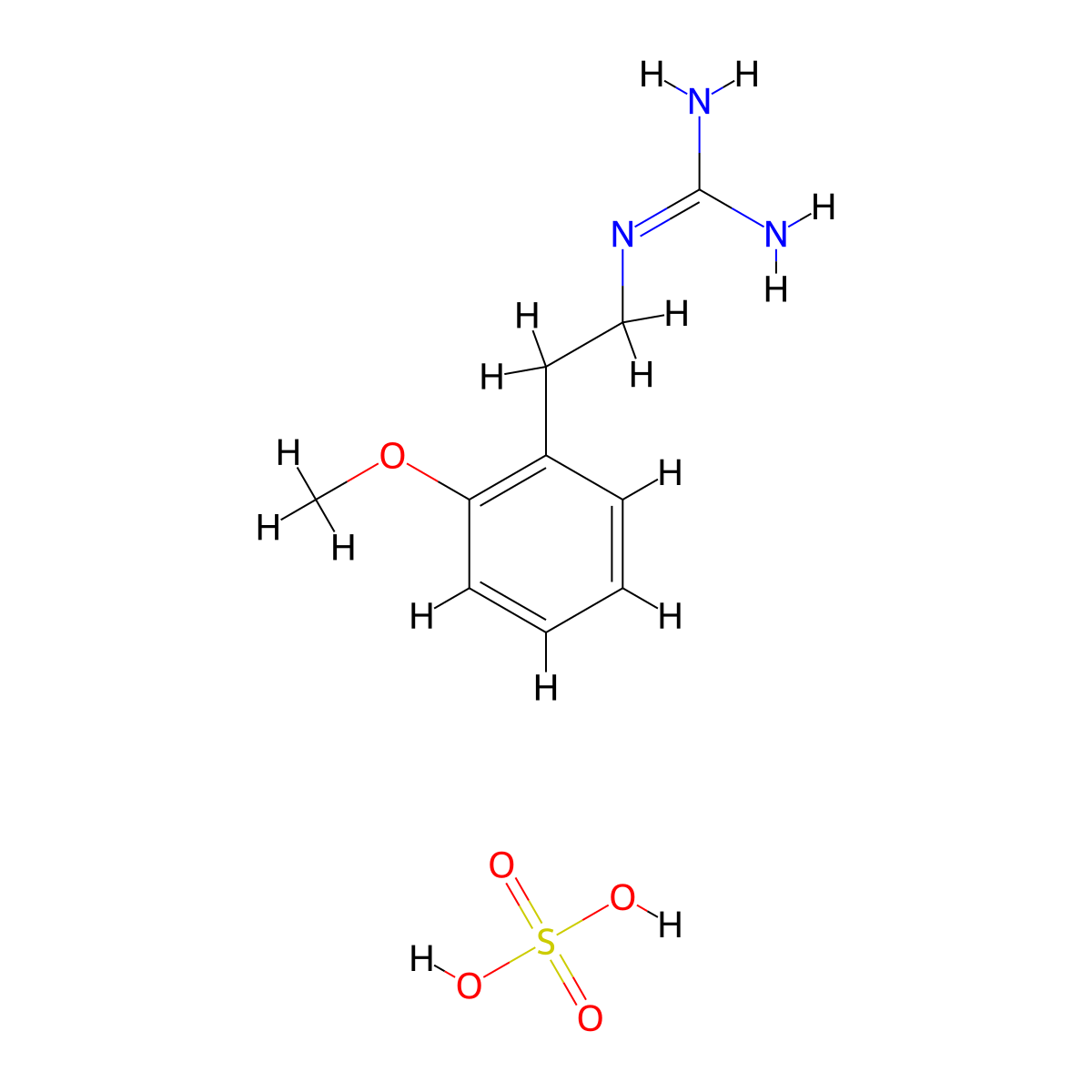 N-[2-(2-methoxyphenyl)ethyl]guanidine sulfate molecular structure, CAS 1417567-55-5