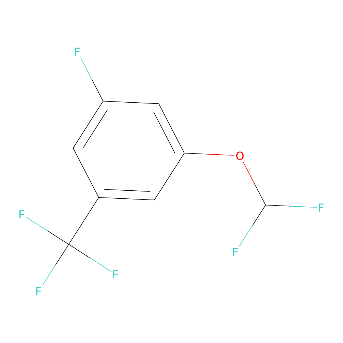 1-(Difluoromethoxy)-3-fluoro-5-(trifluoromethyl)benzene molecular structure, CAS 1417567-62-4