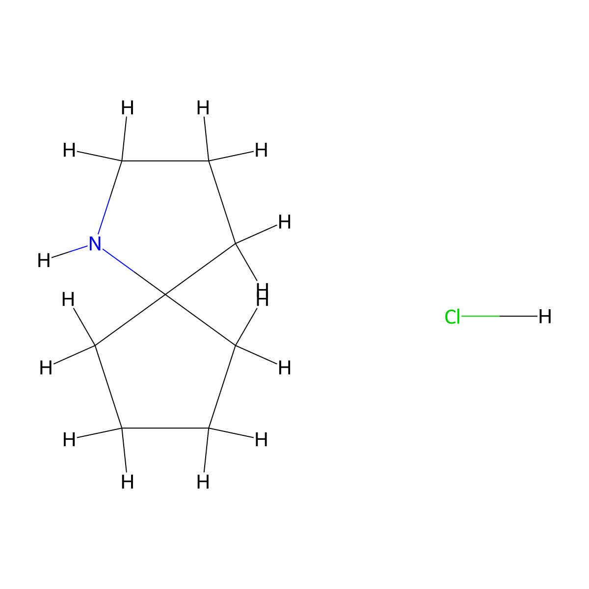 1-Azaspiro[4.4]nonane hydrochloride molecular structure, CAS 1417567-64-6
