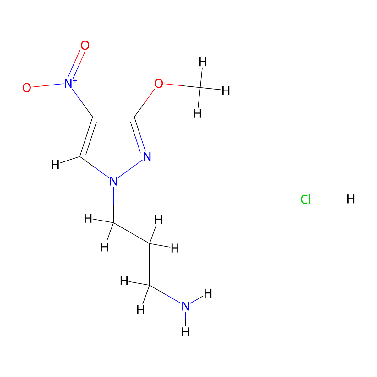 [3-(3-methoxy-4-nitro-1H-pyrazol-1-yl)propyl]amine hydrochloride molecular structure, CAS 1417567-75-9