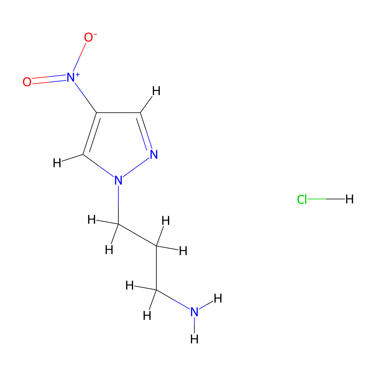 3-(4-Nitro-1H-pyrazol-1-yl)propan-1-amine hydrochloride molecular structure, CAS 1417567-77-1