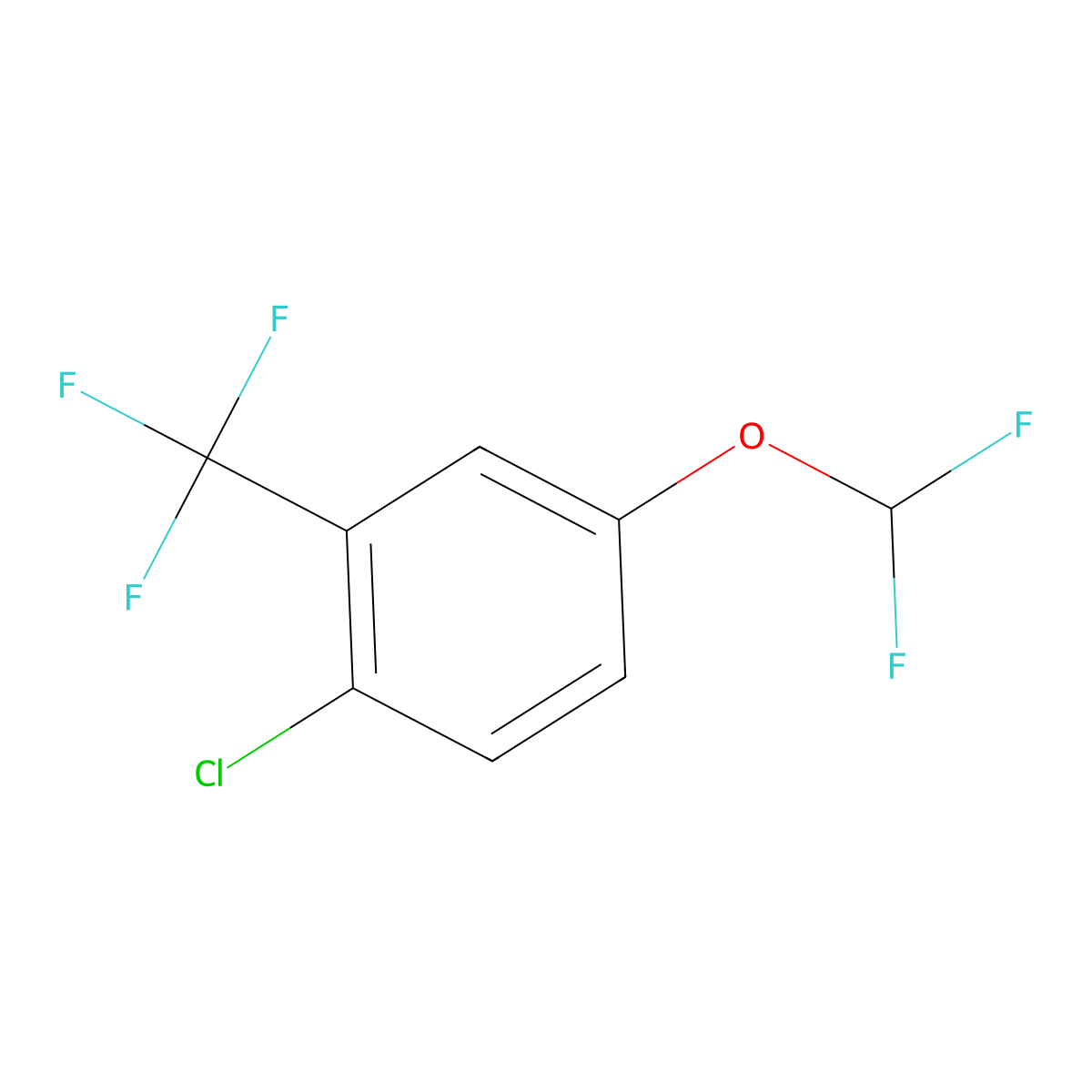 1-Chloro-4-(difluoromethoxy)-2-(trifluoromethyl)benzene molecular structure, CAS 1417567-79-3