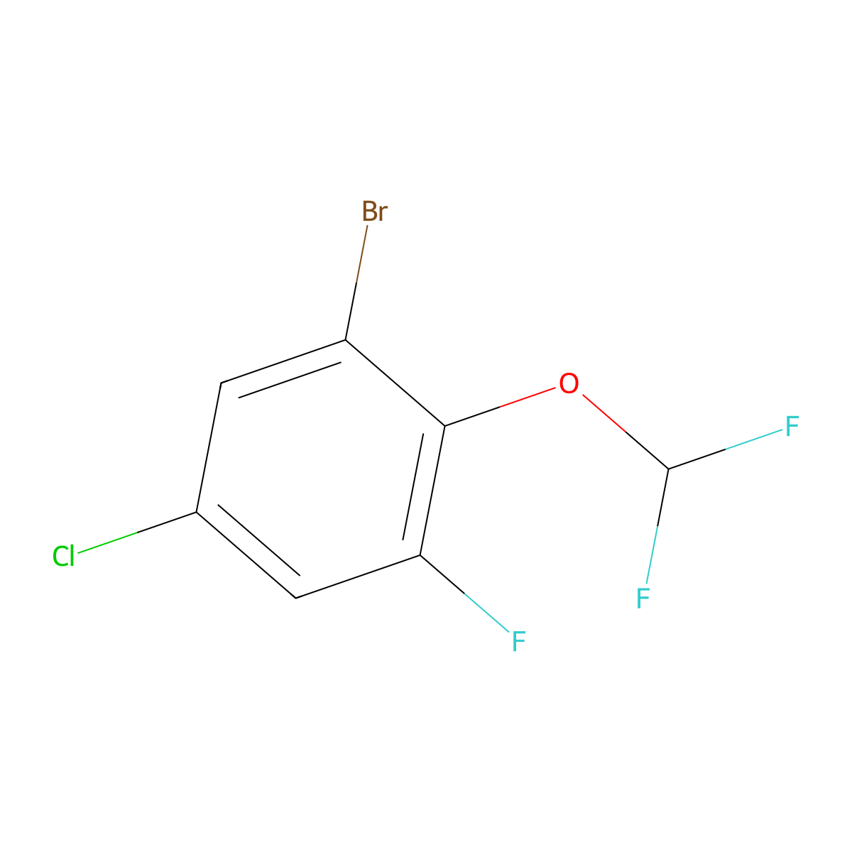 1-Bromo-5-chloro-2-(difluoromethoxy)-3-fluorobenzene molecular structure, CAS 1417567-82-8