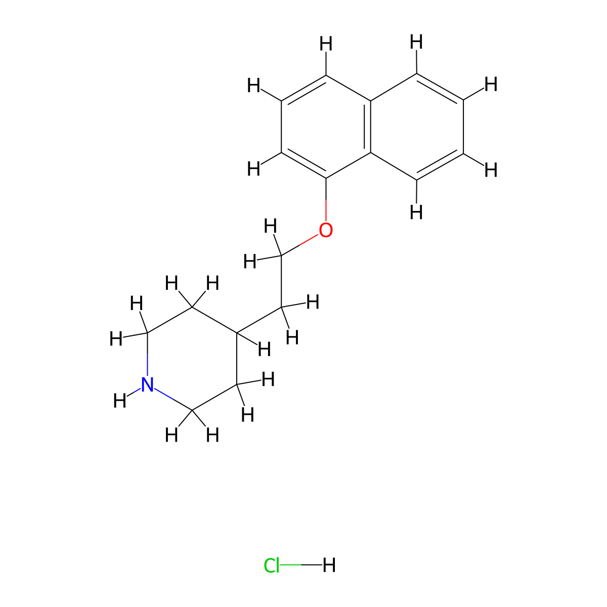 4-[2-(1-Naphthyloxy)ethyl]piperidine hydrochloride molecular structure, CAS 1417567-89-5