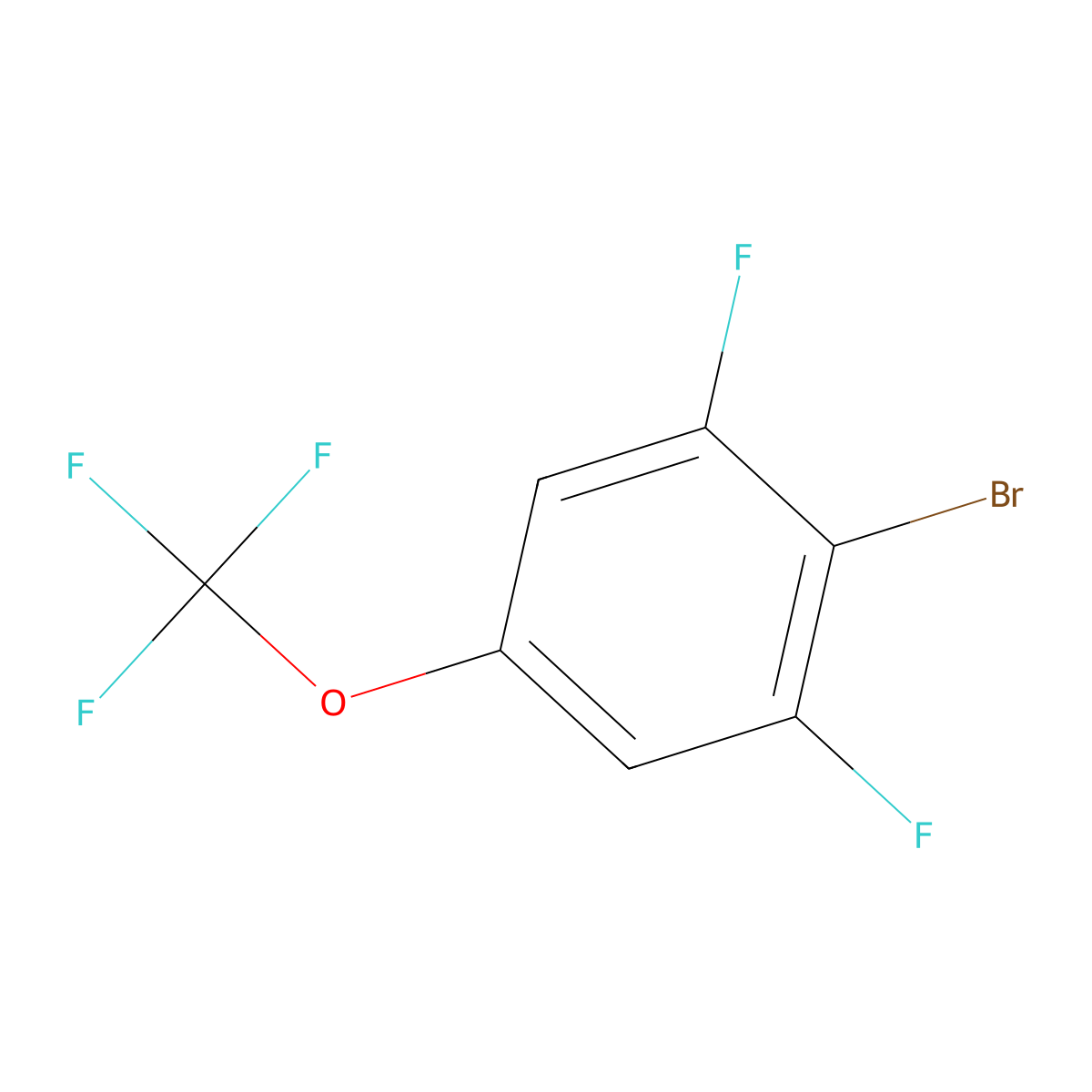 2-Bromo-1,3-difluoro-5-(trifluoromethoxy)benzene molecular structure, CAS 1417568-00-3