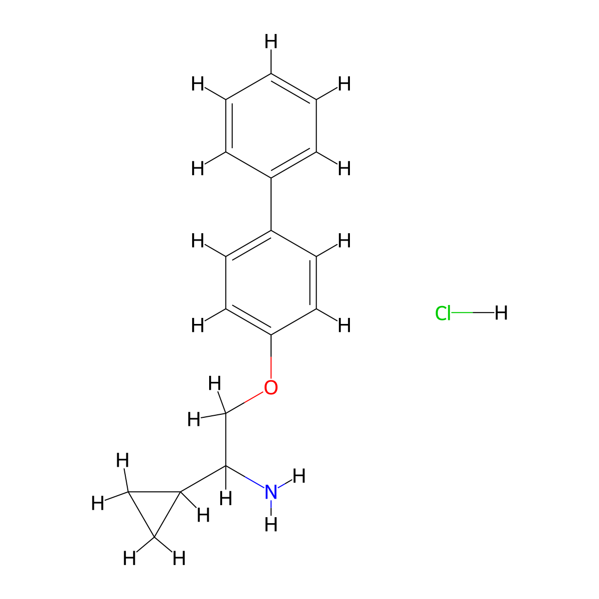 [2-(Biphenyl-4-yloxy)-1-cyclopropylethyl]-amine hydrochloride molecular structure, CAS 1417568-37-6
