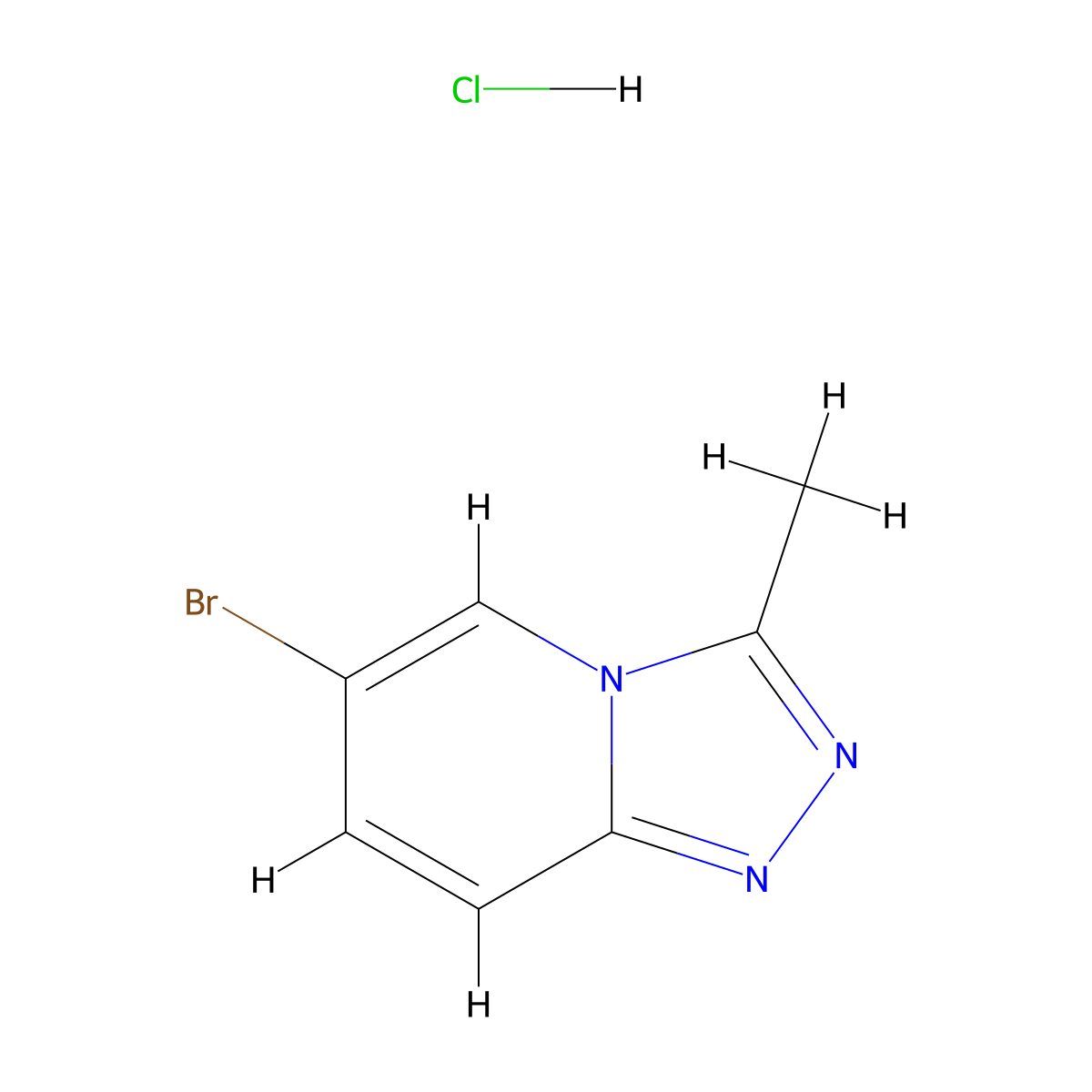 6-Bromo-3-methyl[1,2,4]triazolo-[4,3-a]pyridine hydrochloride molecular structure, CAS 1417568-50-3