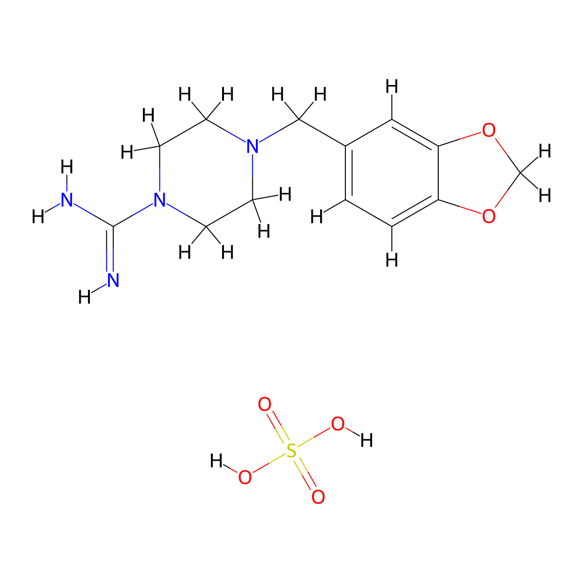 4-(1,3-Benzodioxol-5-ylmethyl)piperazine-1-carboximidamide sulfate molecular structure, CAS 1417568-62-7
