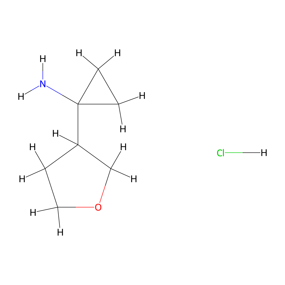 [1-(Tetrahydrofuran-3-yl)cyclopropyl]amine hydrochloride molecular structure, CAS 1417568-93-4