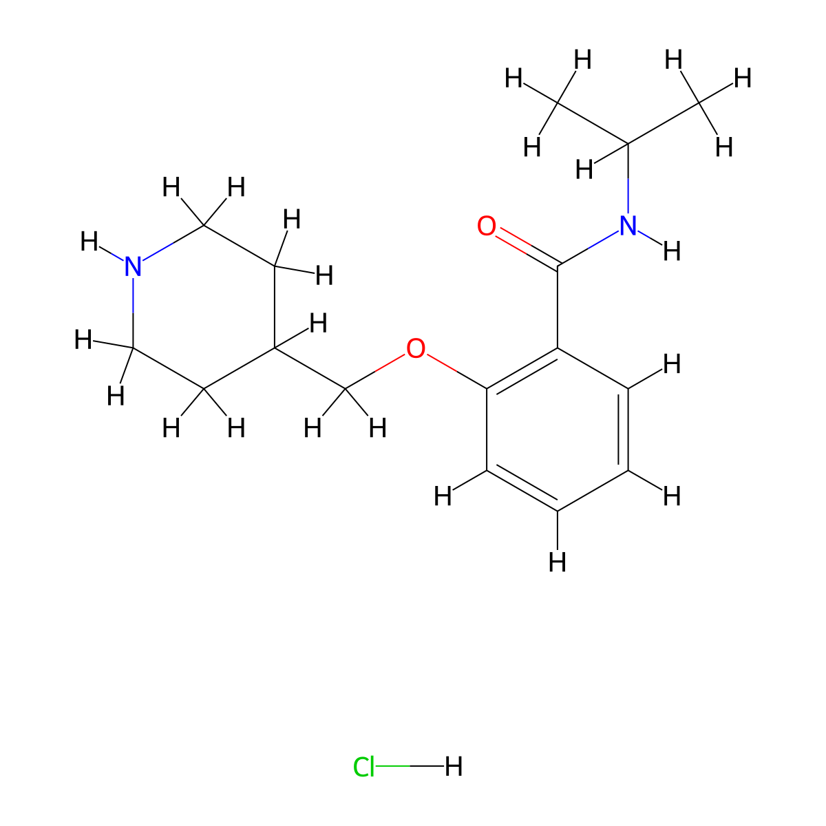 N-Isopropyl-2-(piperidin-4-ylmethoxy)-benzamide hydrochloride molecular structure, CAS 1417568-98-9