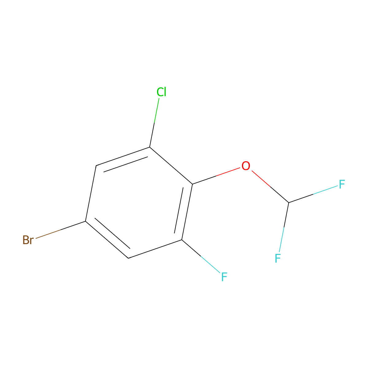 5-Bromo-1-chloro-2-(difluoromethoxy)-3-fluorobenzene molecular structure, CAS 1417569-07-3