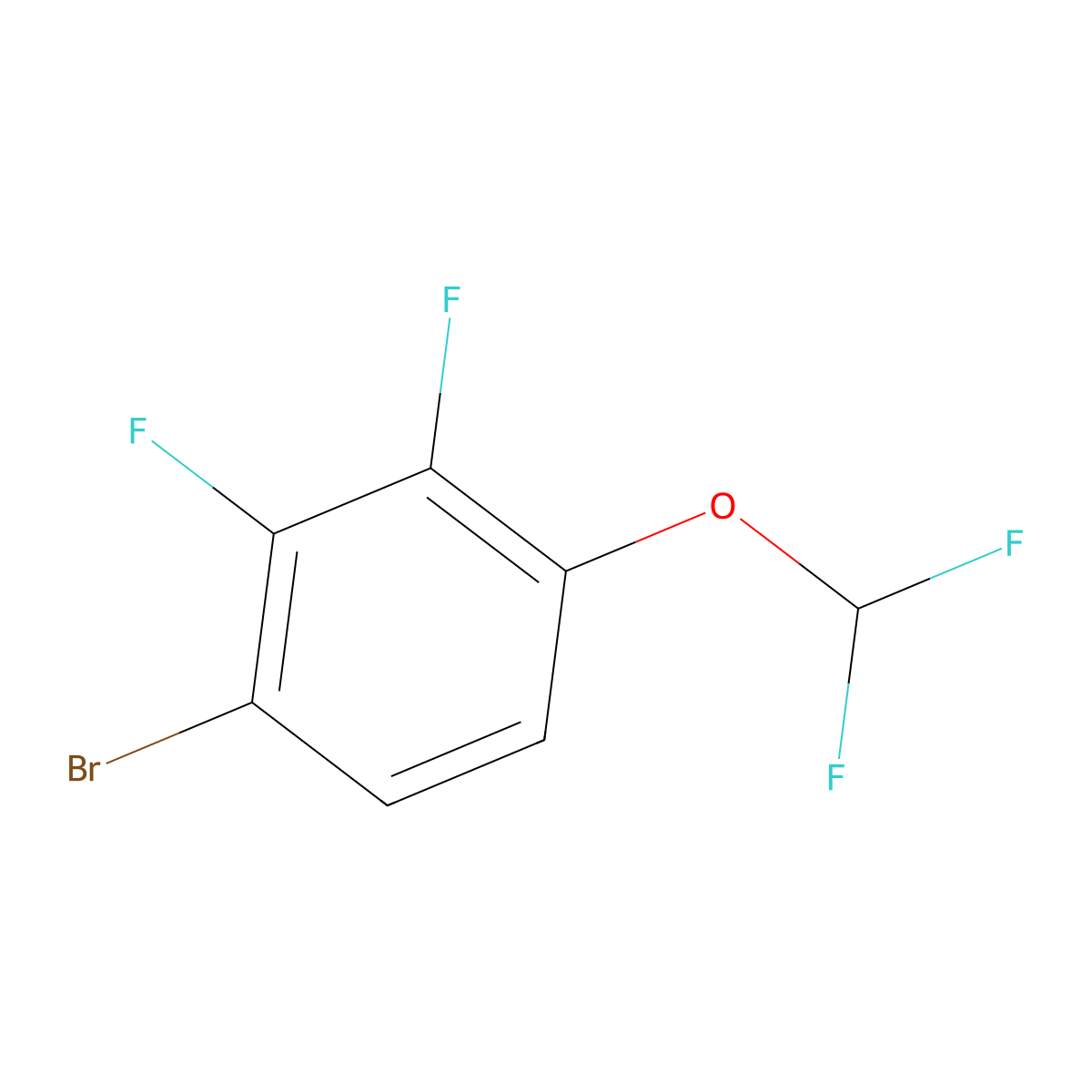 1-Bromo-4-(difluoromethoxy)-2,3-difluoro-benzene molecular structure, CAS 1417569-24-4