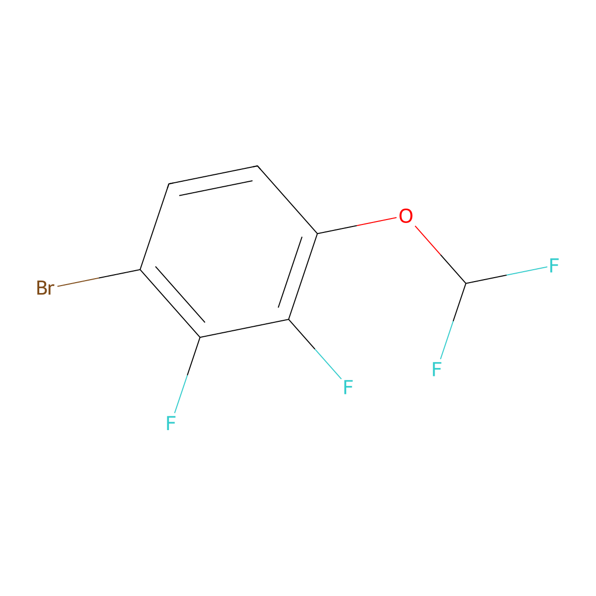 1-Bromo-4-(difluoromethoxy)-2,3-difluoro-benzene molecular structure, CAS 1417569-24-4