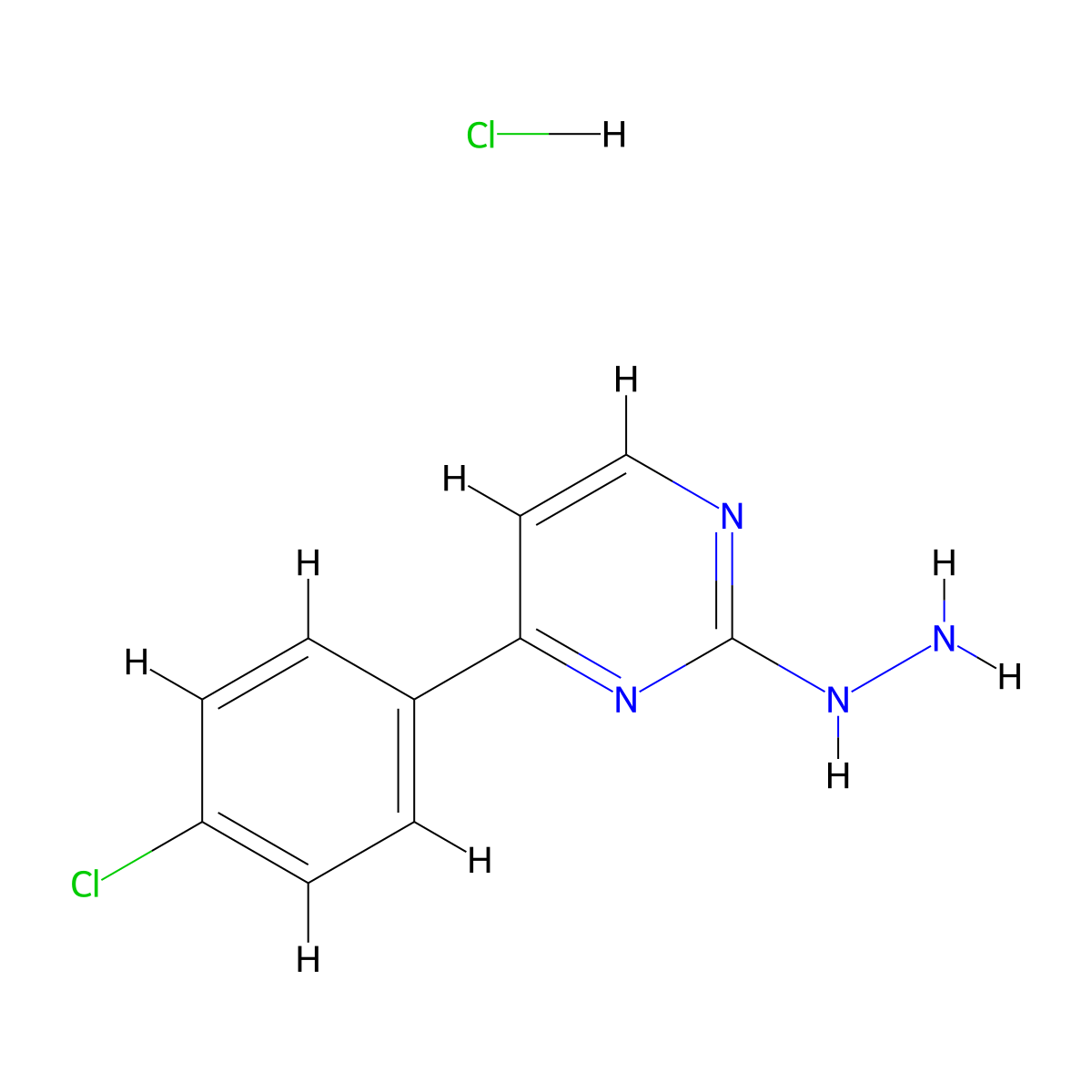 4-(4-Chlorophenyl)-2-hydrazinylpyrimidine hydrochloride molecular structure, CAS 1417569-30-2