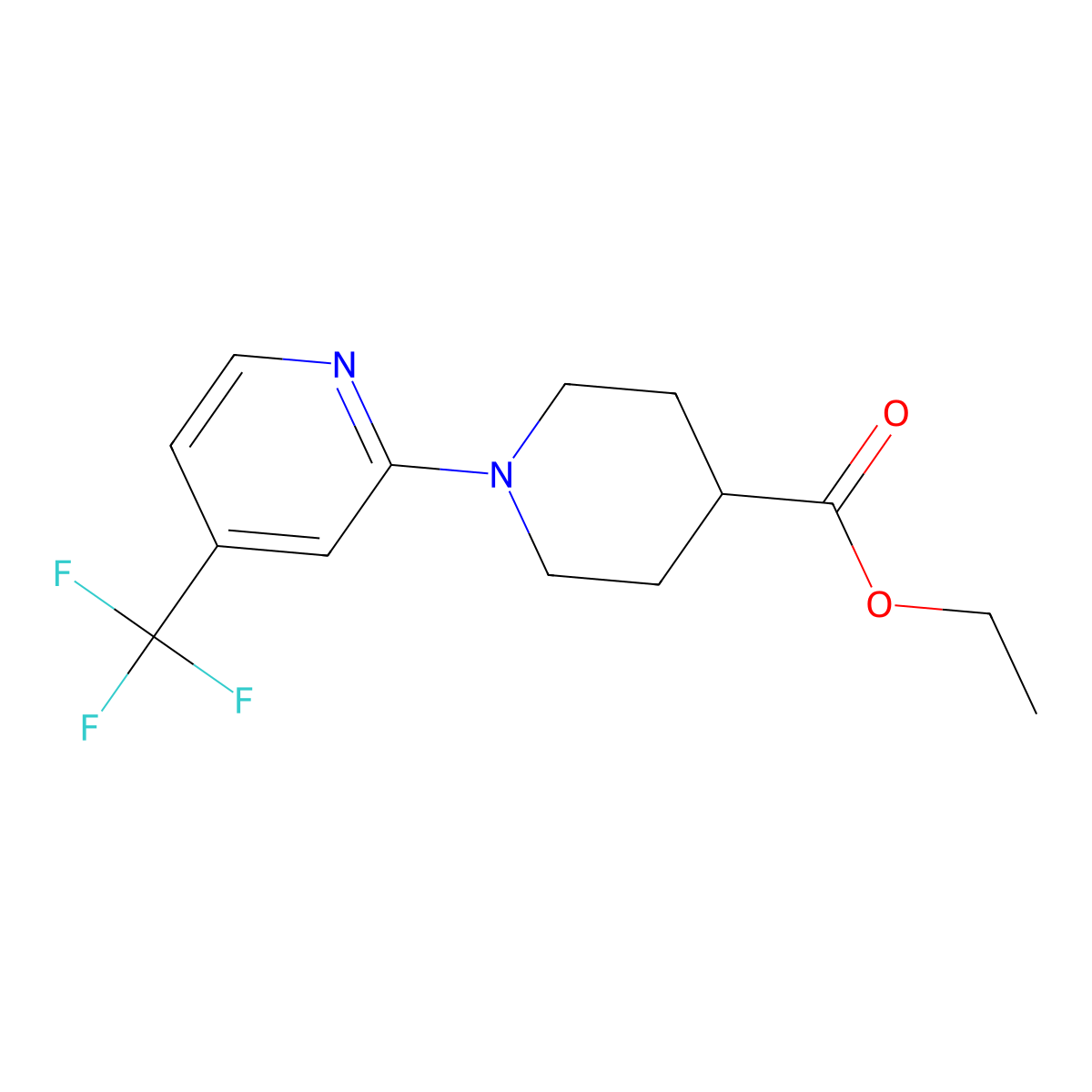 Ethyl 1-[4-(Trifluoromethyl)-2-pyridyl]piperidine-4-carboxylate molecular structure, CAS 1417569-33-5