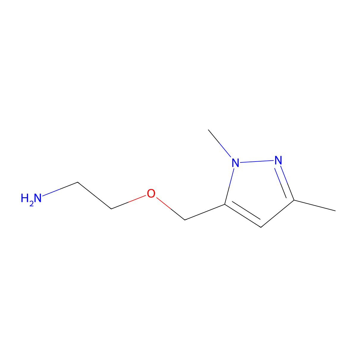 2-[(1,3-Dimethylpyrazol-5-yl)methoxy]ethylamine molecular structure, CAS 1417569-34-6