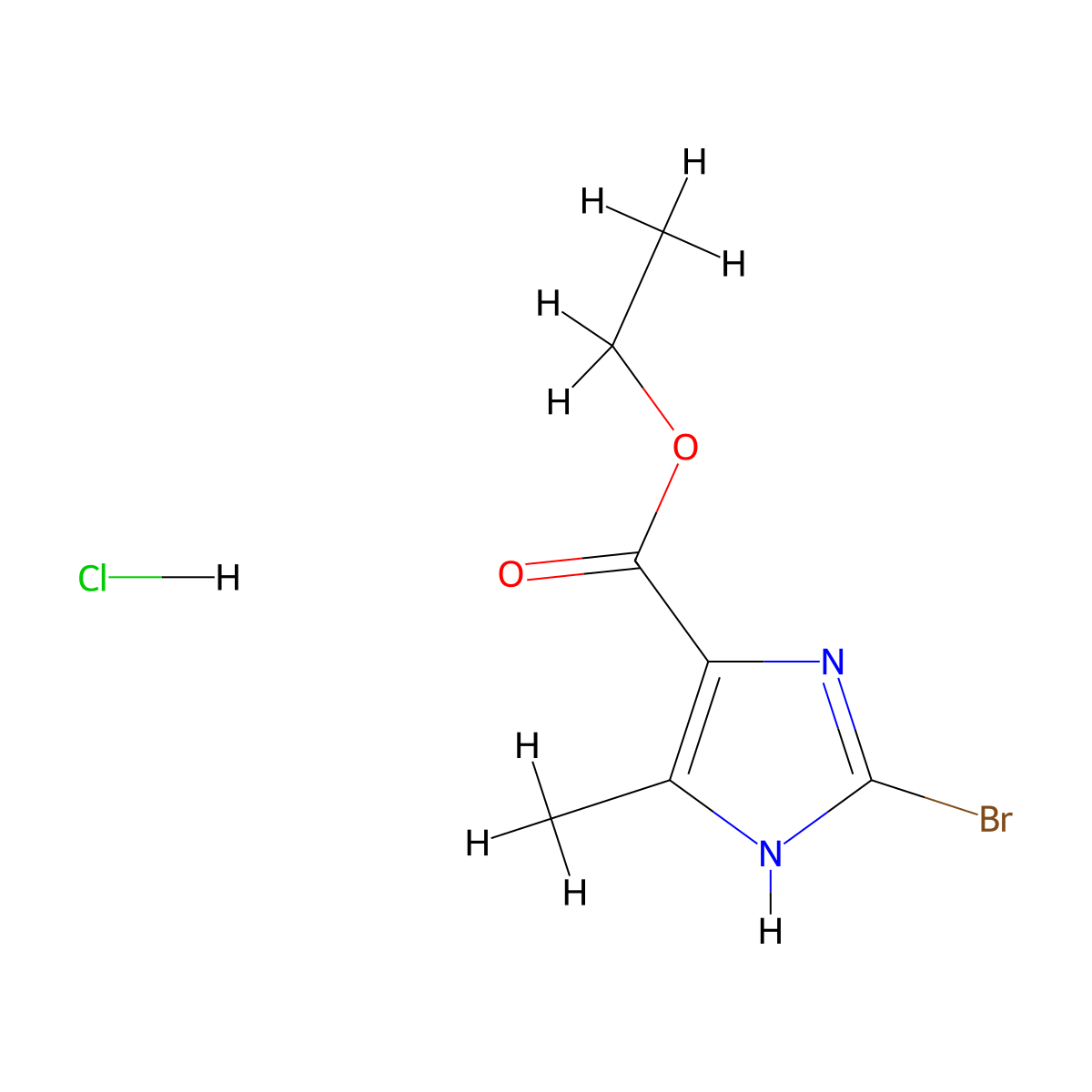 ethyl 2-bromo-4-methyl-1H-imidazole-5-carboxylate hydrochloride molecular structure, CAS 1417569-43-7