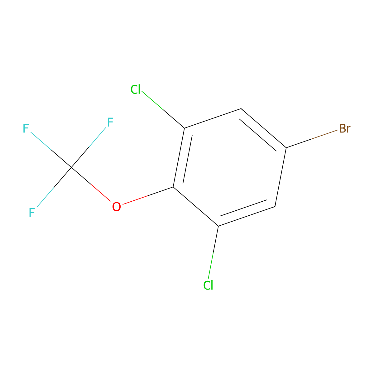5-Bromo-1,3-dichloro-2-(trifluoromethoxy)benzene molecular structure, CAS 1417569-51-7