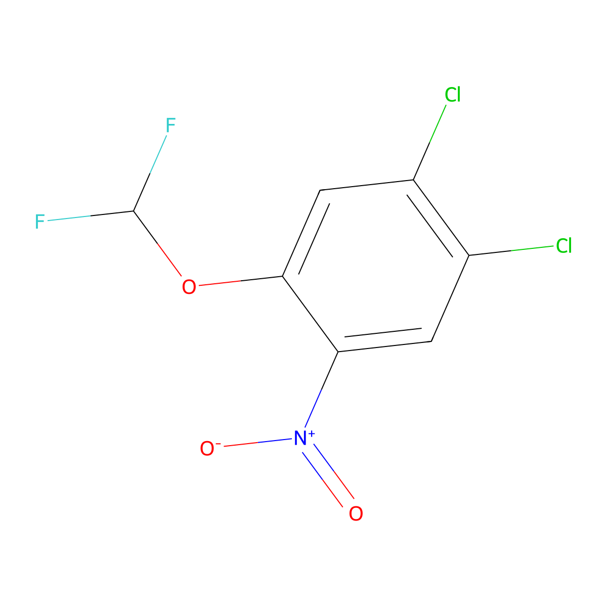 1,2-Dichloro-4-(difluoromethoxy)-5-nitro-benzene molecular structure, CAS 1417569-54-0