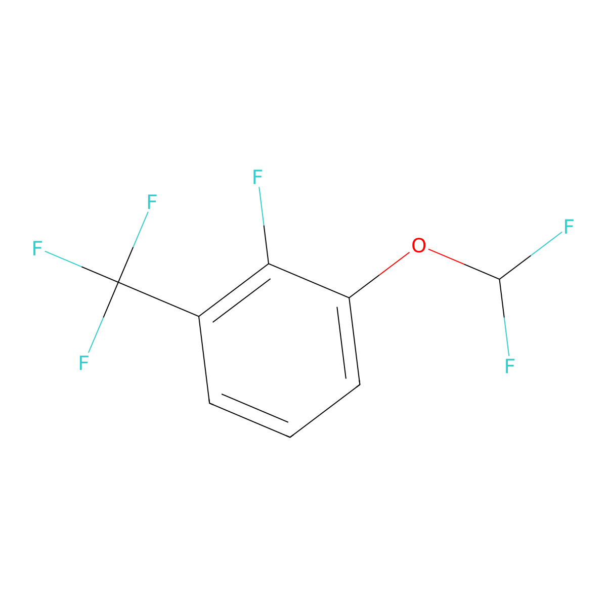 1-(Difluoromethoxy)-2-fluoro-3-(trifluoromethyl)benzene molecular structure, CAS 1417569-57-3