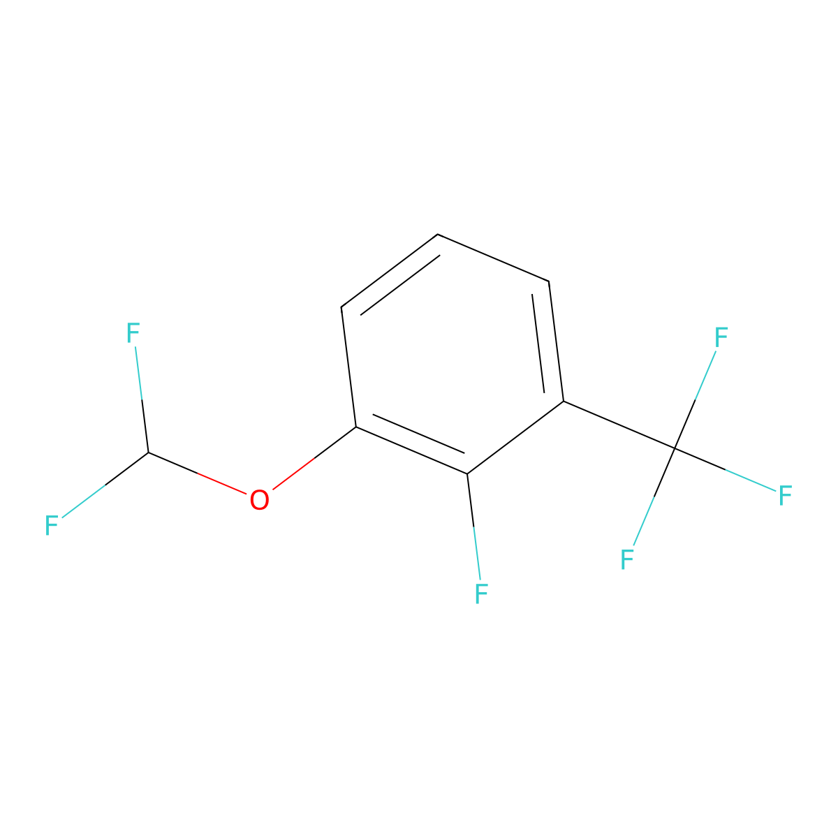 1-(Difluoromethoxy)-2-fluoro-3-(trifluoromethyl)benzene molecular structure, CAS 1417569-57-3