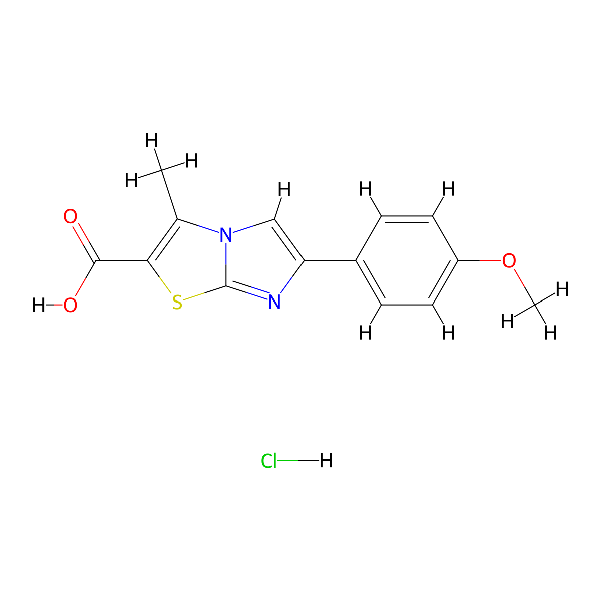 6-(4-Methoxyphenyl)-3-methylimidazo[2,1-b]-[1,3]thiazole-2-carboxylic acid hydrochloride molecular structure, CAS 1417569-72-2