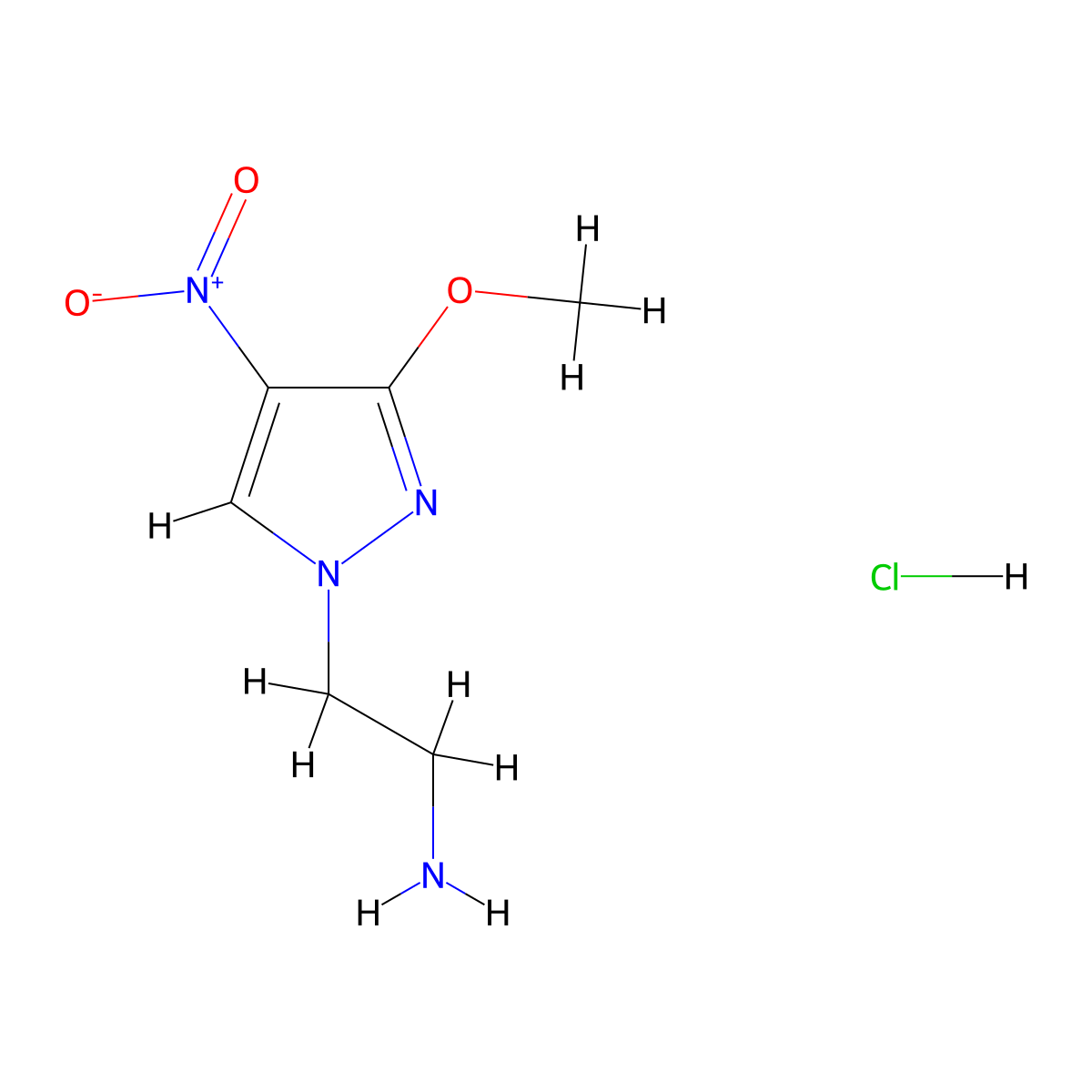 2-(3-methoxy-4-nitro-1H-pyrazol-1-yl)ethan-1-amine hydrochloride molecular structure, CAS 1417569-74-4