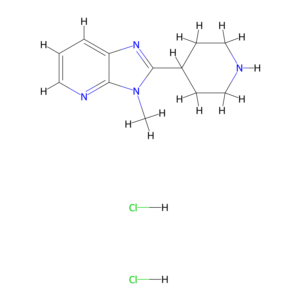 3-Methyl-2-piperidin-4-yl-3H-imidazo[4,5-b]pyridinehydrochloride molecular structure, CAS 1417569-77-7