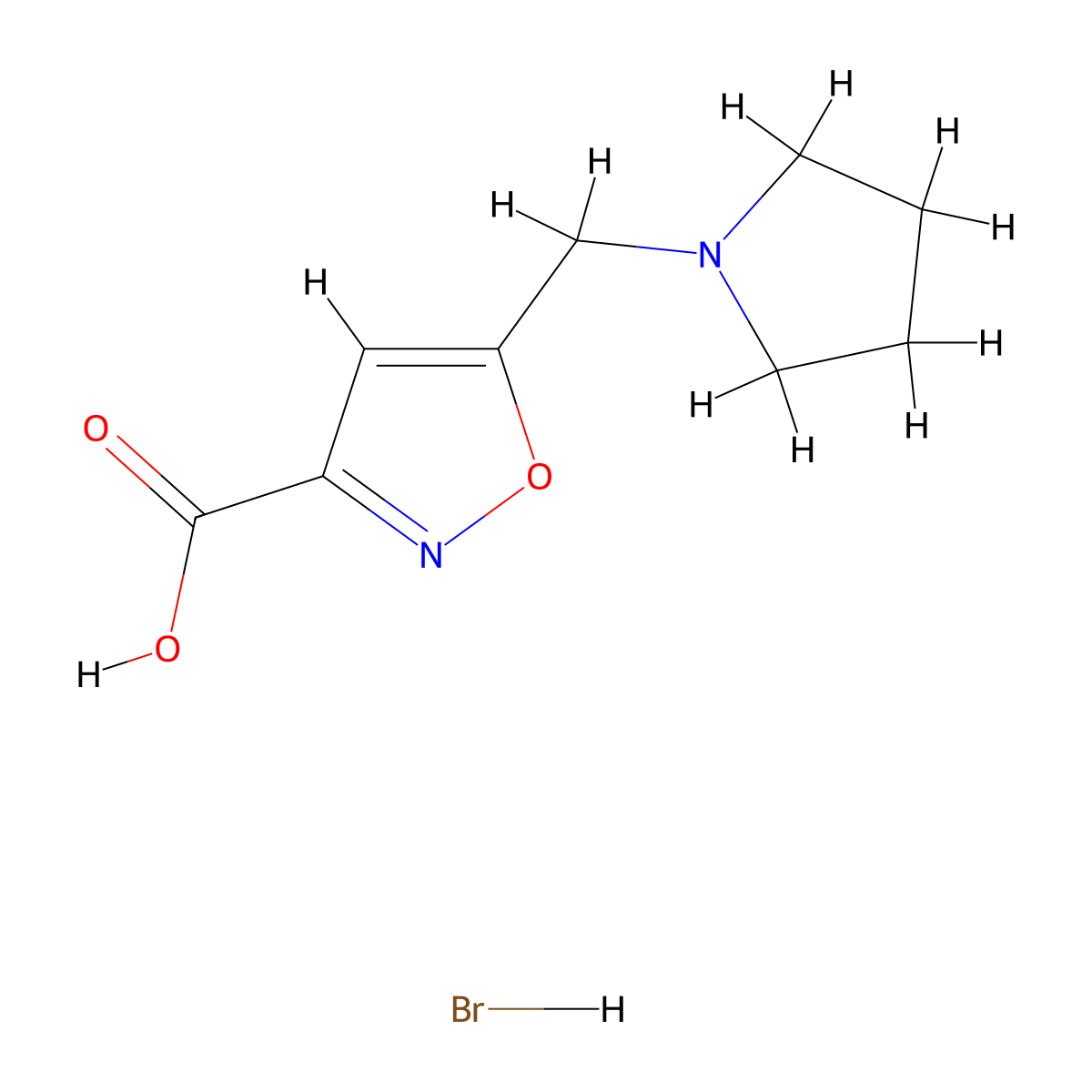 5-(Pyrrolidin-1-ylmethyl)isoxazole-3-carboxylic acid hydrobromide molecular structure, CAS 1417569-78-8