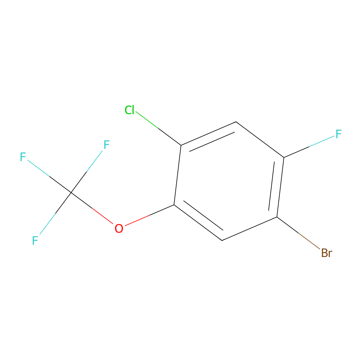1-Bromo-4-chloro-2-fluoro-5-(trifluoromethoxy)benzene molecular structure, CAS 1417569-87-9