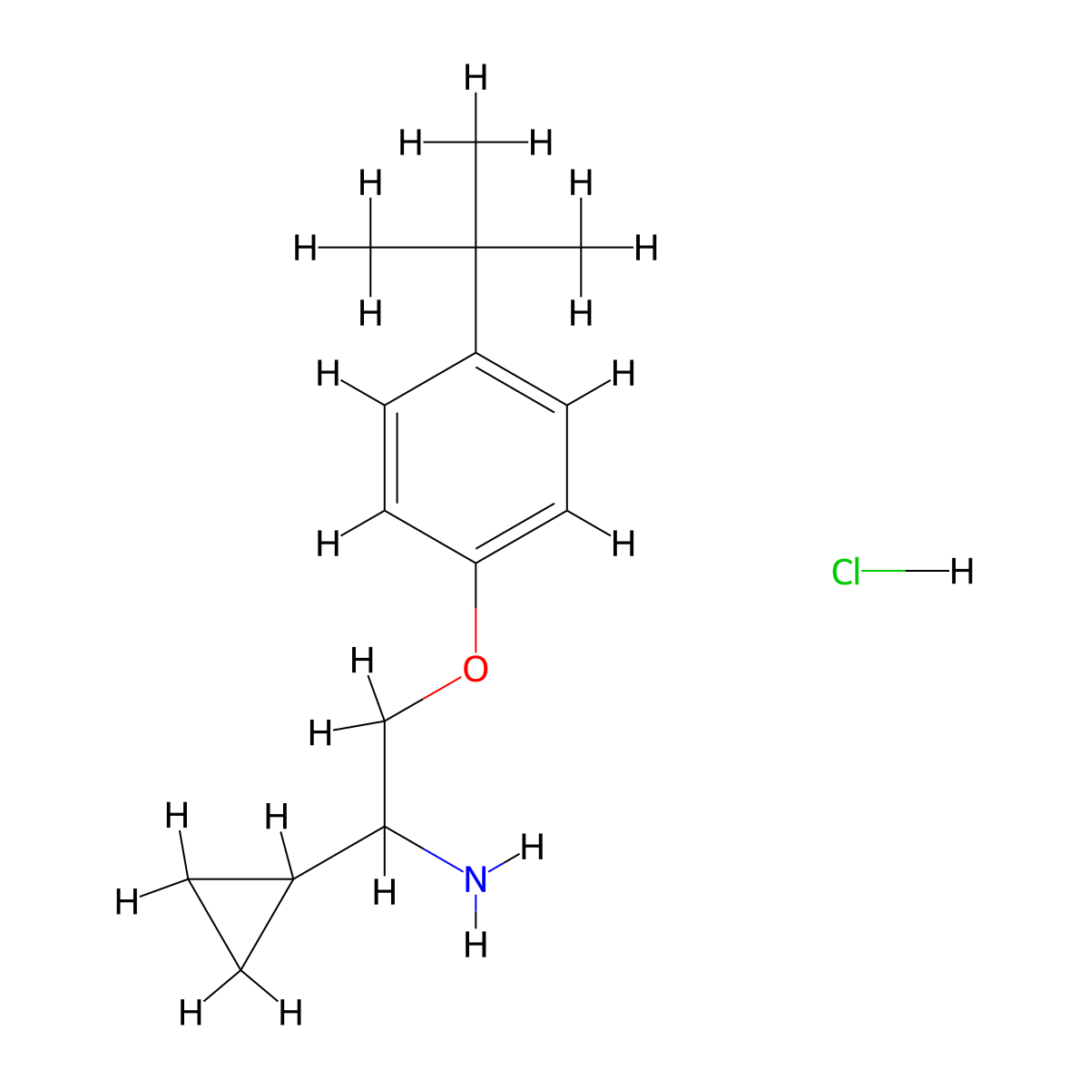 [2-(4-tert-Butylphenoxy)-1-cyclopropylethyl]-amine hydrochloride molecular structure, CAS 1417569-93-7