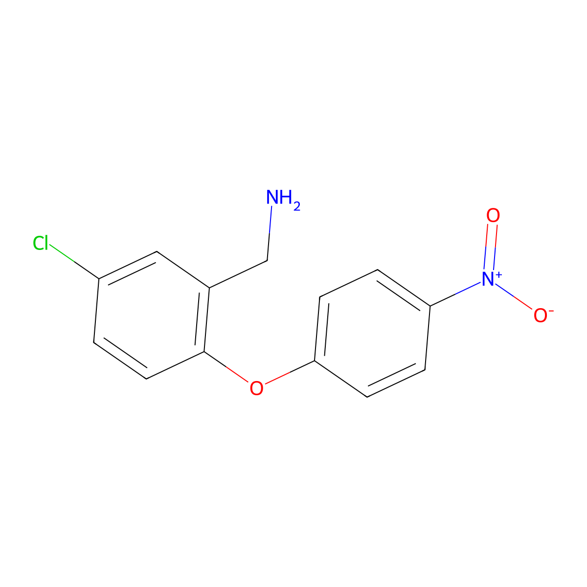 (5-Chloro-2-(4-nitrophenoxy)phenyl)methanamine molecular structure, CAS 1417569-99-3
