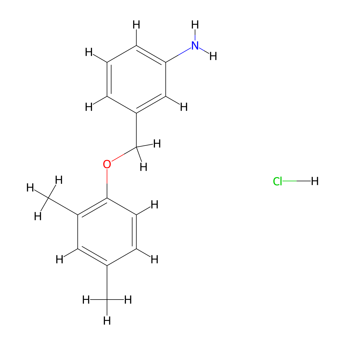 3-((2,4-Dimethylphenoxy)methyl)aniline hydrochloride molecular structure, CAS 1417570-04-7