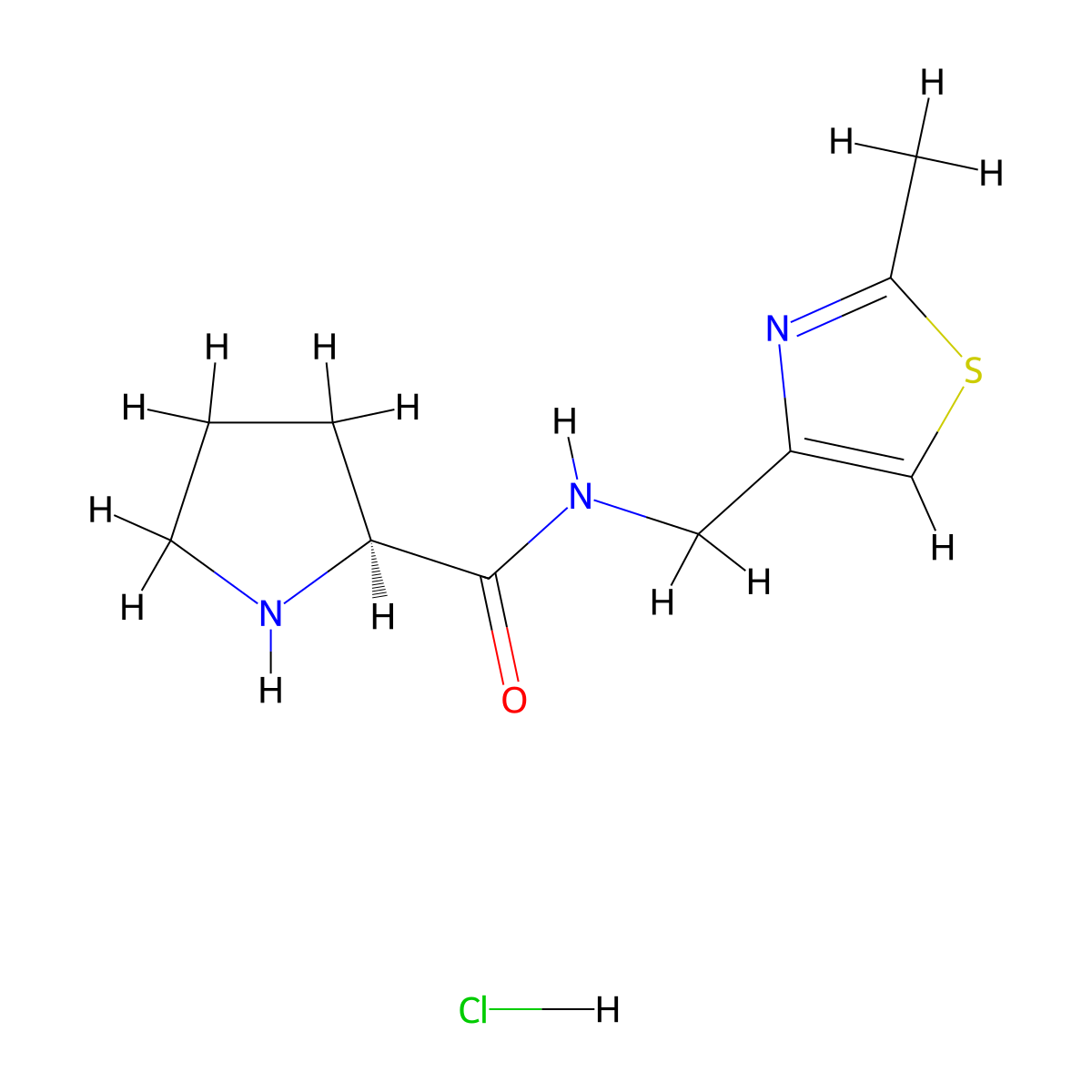 N-[(2-Methyl-1,3-thiazol-4-yl)methyl]-L-prolinamide hydrochloride molecular structure, CAS 1417575-71-3