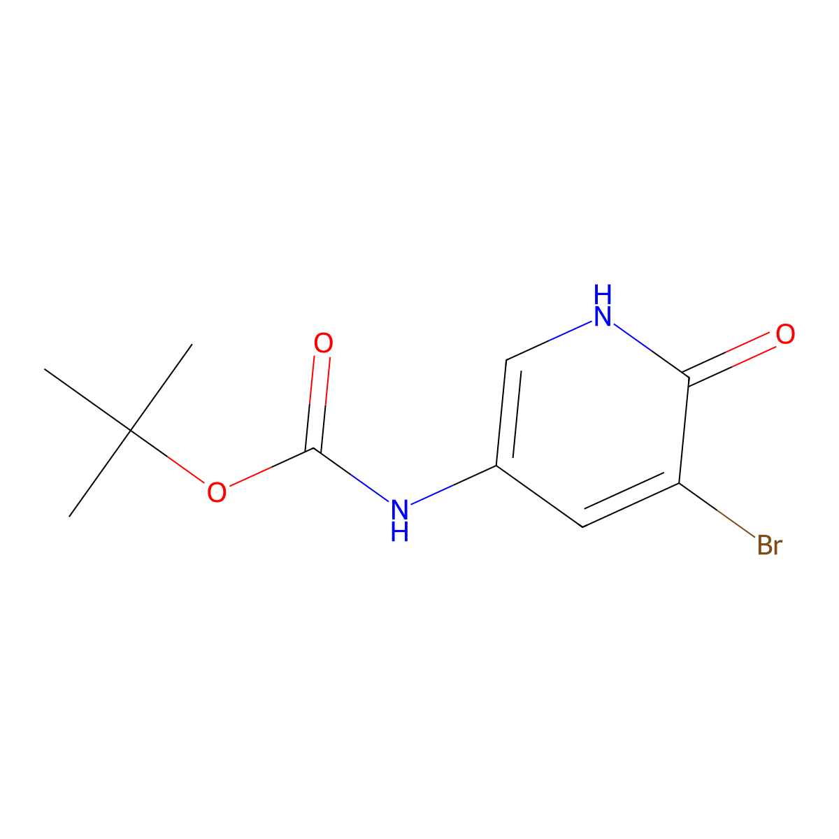 tert-butyl N-(5-bromo-6-oxo-1,6-dihydropyridin-3-yl)carbamate molecular structure, CAS 1417576-70-5