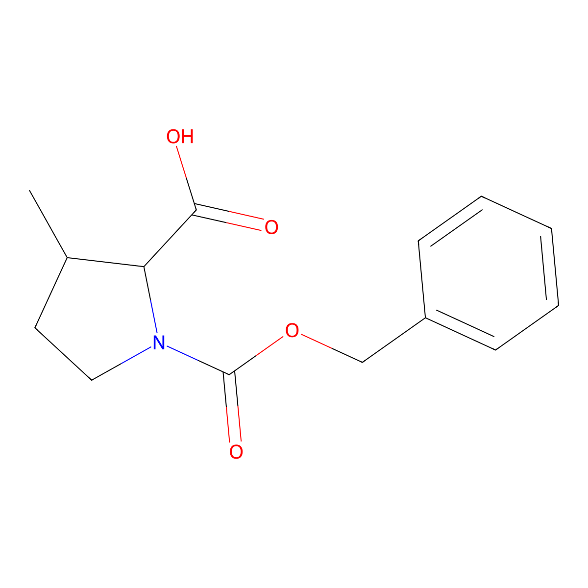 trans-1-Cbz-3-methyl-pyrrolidine-2-carboxylic acid molecular structure, CAS 1417600-55-5