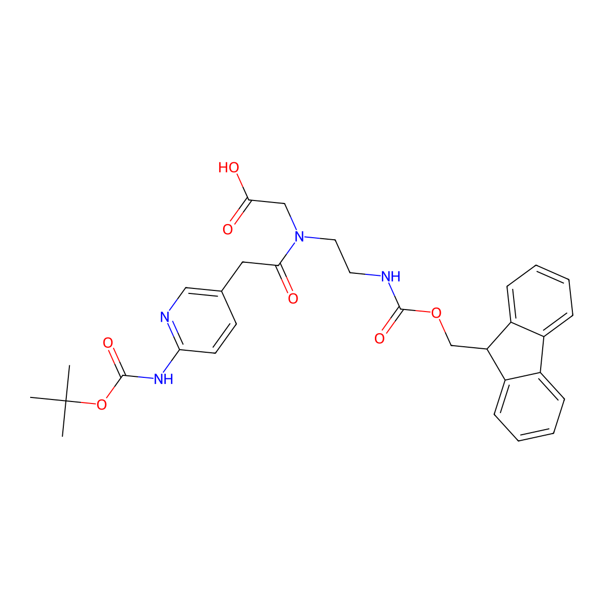 Fmoc-PNA-M(Boc)-OH molecular structure, CAS 1417611-27-8