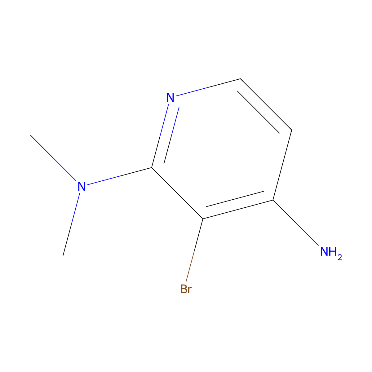 3-bromo-2-N,2-N-dimethylpyridine-2,4-diamine molecular structure, CAS 1417618-68-8