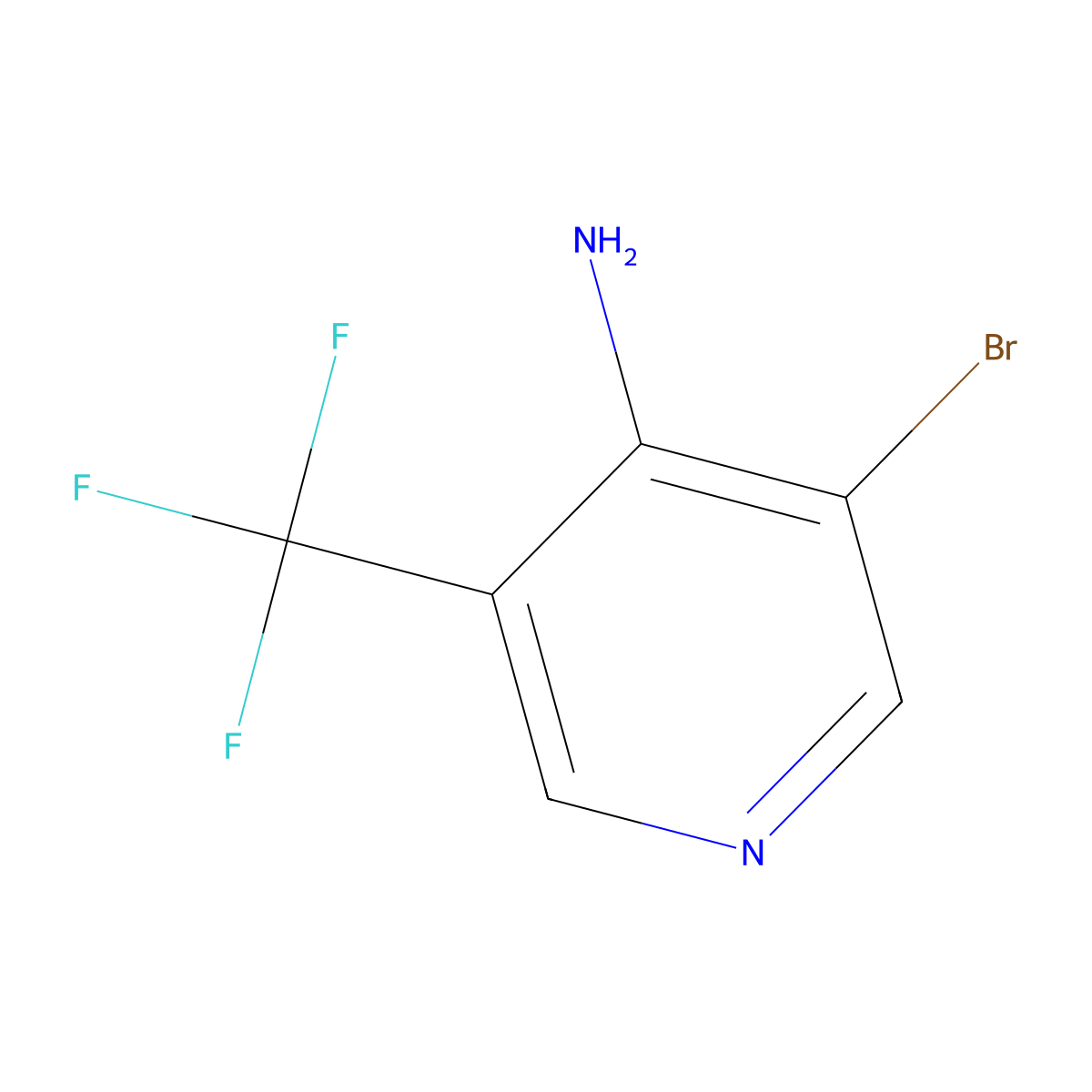 3-Bromo-5-(trifluoromethyl)pyridin-4-amine molecular structure, CAS 1417622-88-8