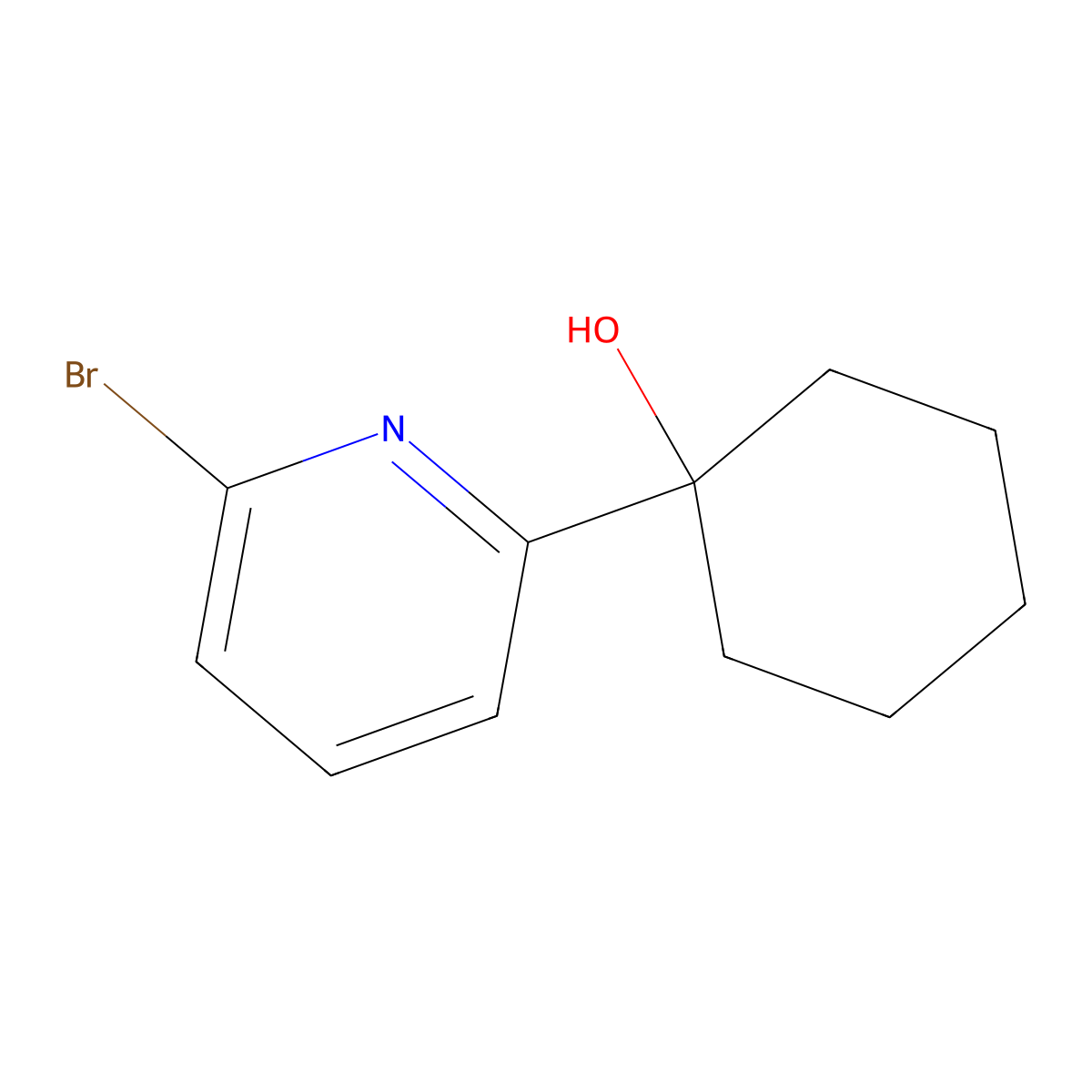 1-(6-Bromopyridin-2-yl)cyclohexanol molecular structure, CAS 1417628-53-5