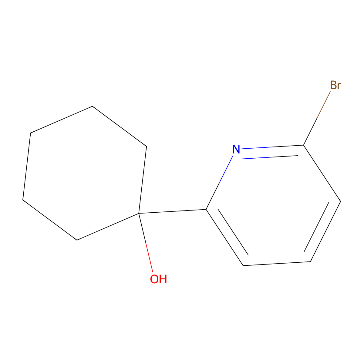 1-(6-Bromopyridin-2-yl)cyclohexanol molecular structure, CAS 1417628-53-5