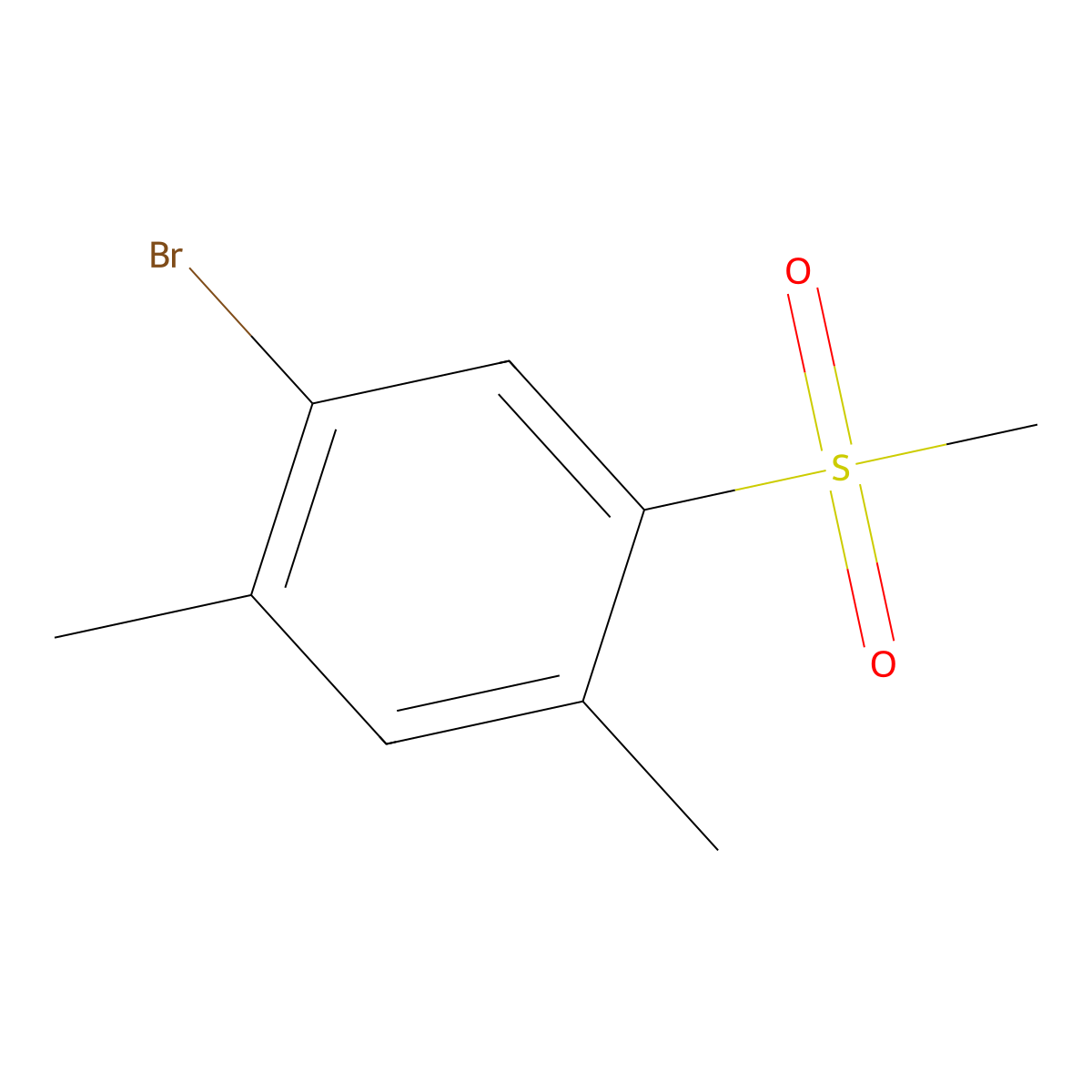 Benzene, 1-bromo-2,4-dimethyl-5-(methylsulfonyl)- molecular structure, CAS 141763-00-0