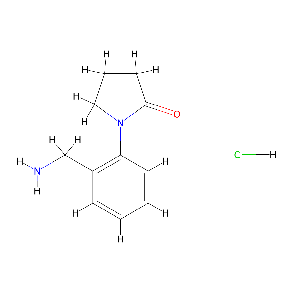 1-[2-(Aminomethyl)phenyl]pyrrolidin-2-one hydrochloride molecular structure, CAS 1417634-00-4