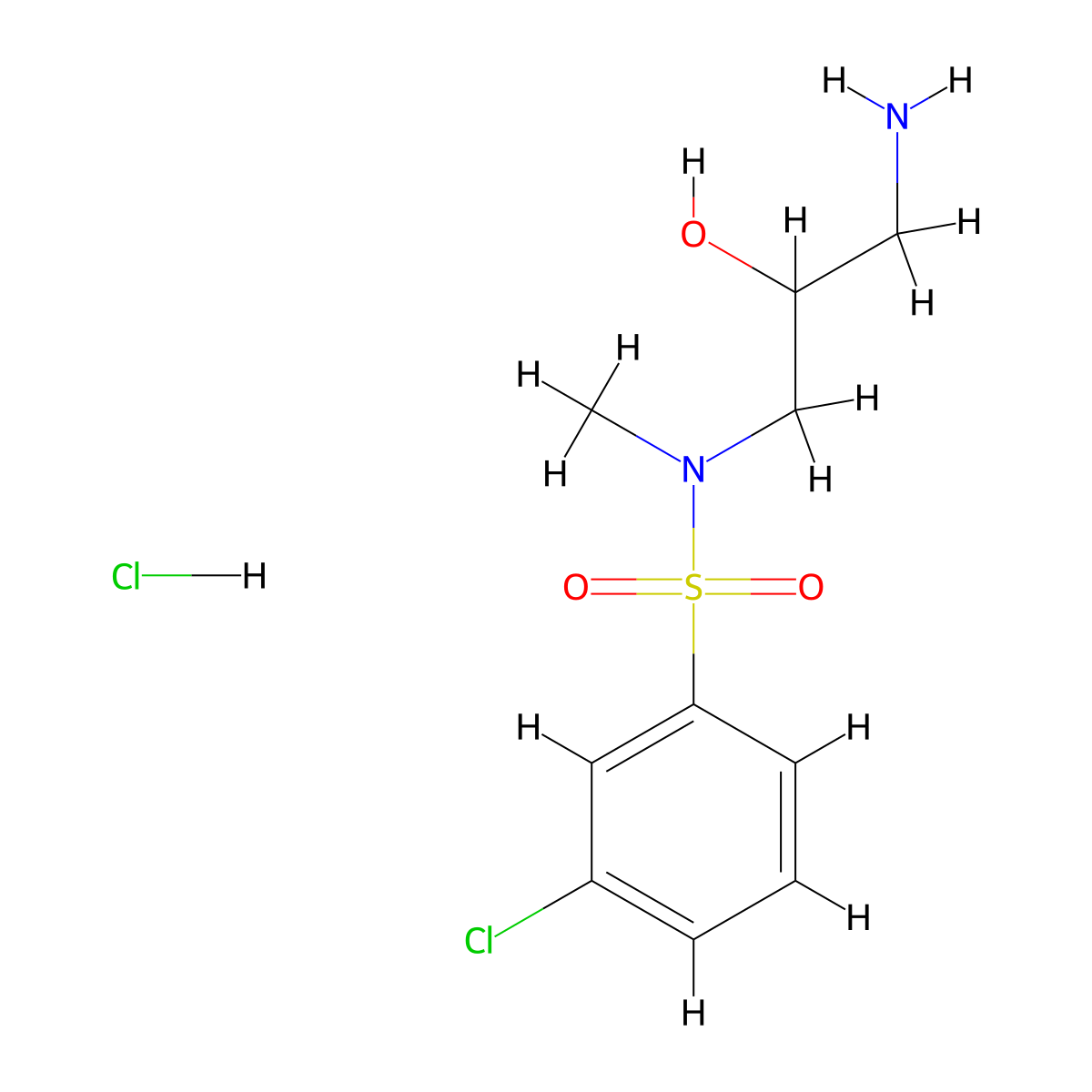 3-amino-S-(3-chlorophenyl)-2-hydroxy-N-methylpropane-1-sulfonamido hydrochloride molecular structure, CAS 1417634-27-5